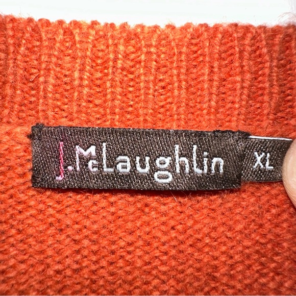 J. McLaughlin Men’s Burnt Orange Wool Angora V-Neck Long Sleeve Sweater-Size XL - Picture 3 of 7